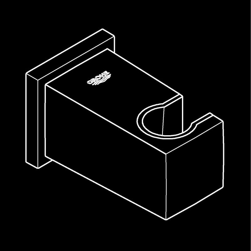 Casa si Gradina - Sanitare - Cazi si cabine de dus - Coloane si seturi de dus - Cot iesire dus Grohe 26370KF0, Euphoria, 1/2'' x 1/2'', suport para, mat, negru - Infinity.ro