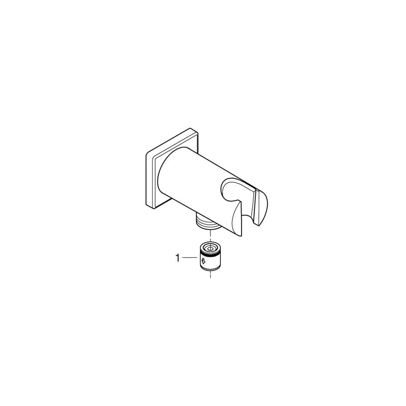 Casa si Gradina - Sanitare - Cazi si cabine de dus - Coloane si seturi de dus - Cot iesire dus Grohe 26659GN0, Rainshower SoftSquare, 1/2'' x 1/2'', suport para, mat, auriu - Infinity.ro