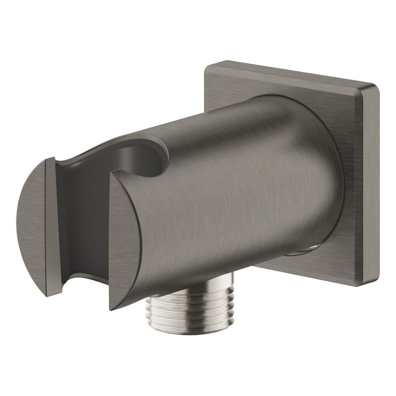 Casa si Gradina - Sanitare - Cazi si cabine de dus - Coloane si seturi de dus - Cot iesire dus Grohe 26659AL0, Rainshower SoftSquare, 1/2'' x 1/2'', suport para, mat, grafit - Infinity.ro