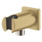 Casa si Gradina - Sanitare - Cazi si cabine de dus - Coloane si seturi de dus - Cot iesire dus Grohe 26659GN0, Rainshower SoftSquare, 1/2'' x 1/2'', suport para, mat, auriu - Infinity.ro