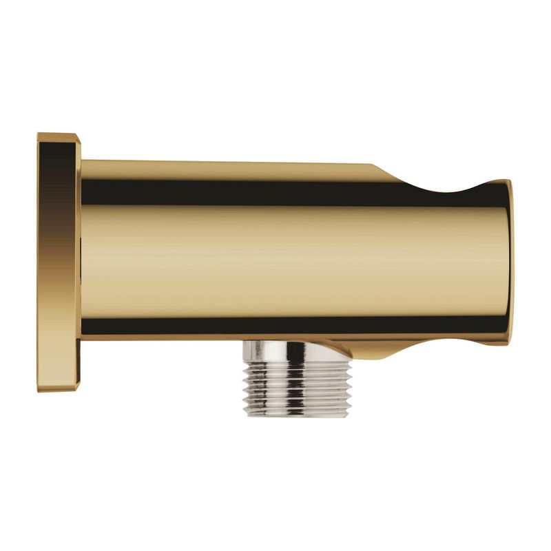 Casa si Gradina - Sanitare - Cazi si cabine de dus - Coloane si seturi de dus - Cot iesire dus Grohe 26659GL0, Rainshower SoftSquare, 1/2'' x 1/2'', suport para, lucios, auriu - Infinity.ro