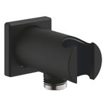 Casa si Gradina - Sanitare - Cazi si cabine de dus - Coloane si seturi de dus - Cot iesire dus Grohe 26659KF0, Rainshower, 1/2'' x 1/2'', suport para, mat, negru - Infinity.ro