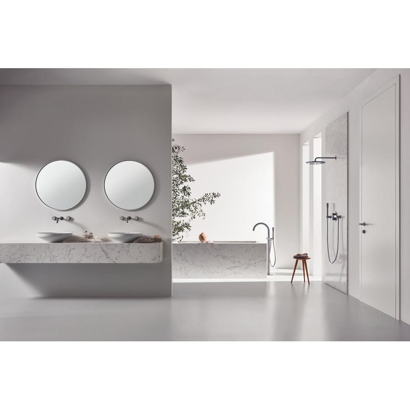 Casa si Gradina - Sanitare - Cazi si cabine de dus - Coloane si seturi de dus - Cot iesire dus Grohe 27057DC0, Rainshower, 1/2'' x 1'/2'', mat, otel satinat - Infinity.ro
