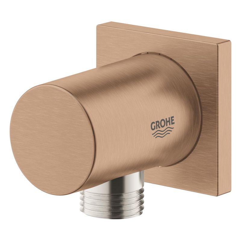 Casa si Gradina - Sanitare - Cazi si cabine de dus - Coloane si seturi de dus - Cot iesire dus Grohe 27076DL0, Rainshower Cube, 1/2'' x 1/2'', mat, cupru - Infinity.ro