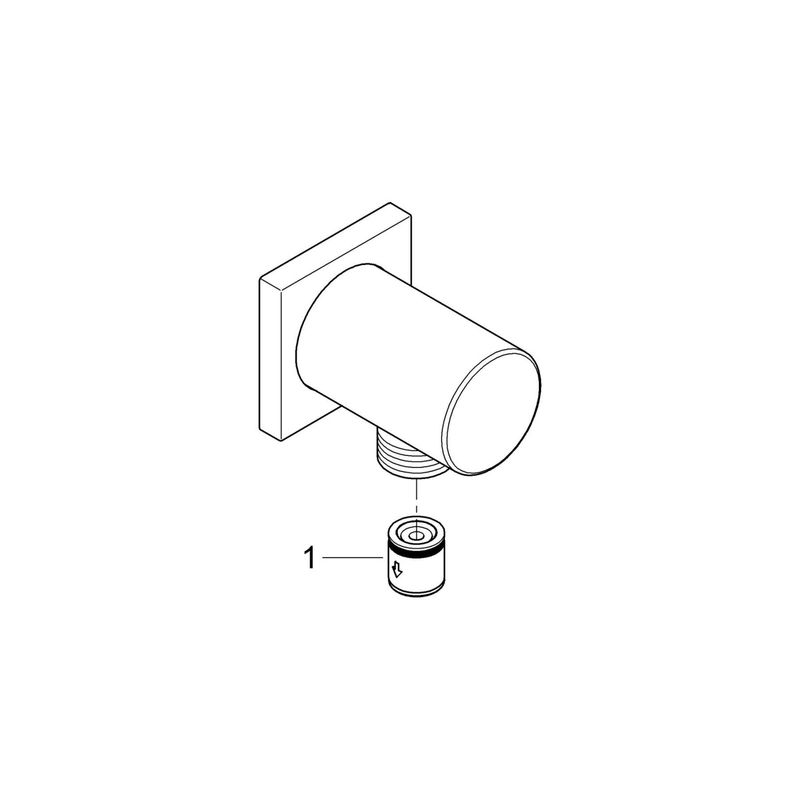 Casa si Gradina - Sanitare - Cazi si cabine de dus - Coloane si seturi de dus - Cot iesire dus Grohe 27076DL0, Rainshower Cube, 1/2'' x 1/2'', mat, cupru - Infinity.ro