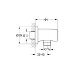 Casa si Gradina - Sanitare - Cazi si cabine de dus - Coloane si seturi de dus - Cot iesire dus Grohe 27057DC0, Rainshower, 1/2'' x 1'/2'', mat, otel satinat - Infinity.ro