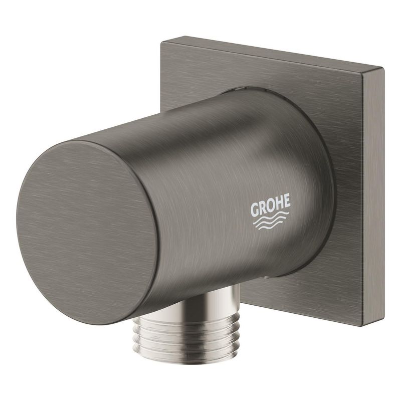 Casa si Gradina - Sanitare - Cazi si cabine de dus - Coloane si seturi de dus - Cot iesire dus Grohe 27076AL0, Rainshower Cube, 1/2'' x 1/2'', mat, grafit - Infinity.ro