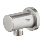 Casa si Gradina - Sanitare - Cazi si cabine de dus - Coloane si seturi de dus - Cot iesire dus Grohe 27057DC0, Rainshower, 1/2'' x 1'/2'', mat, otel satinat - Infinity.ro