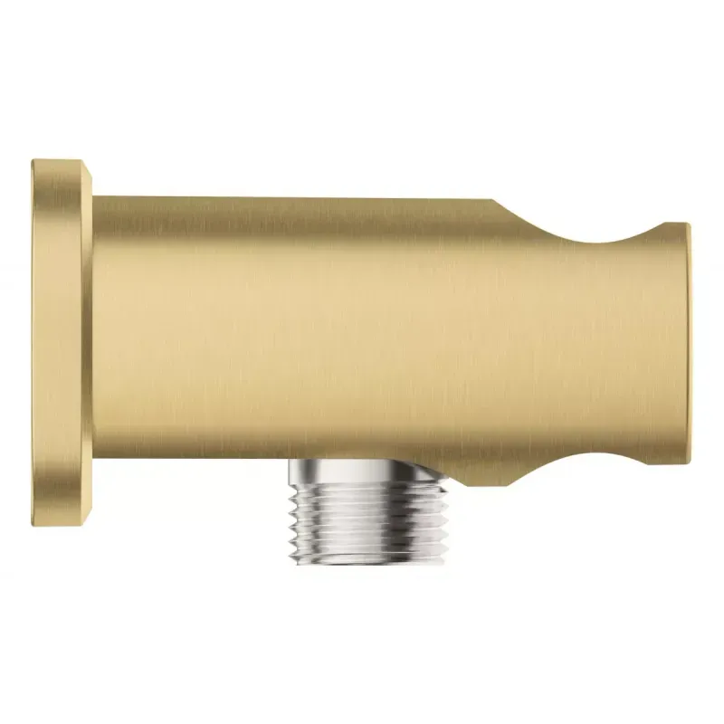 Casa si Gradina - Sanitare - Cazi si cabine de dus - Coloane si seturi de dus - Cot iesire dus Grohe 26658GN0, Rainshower, 1/2'' x 1/2'', suport para, mat, auriu - Infinity.ro