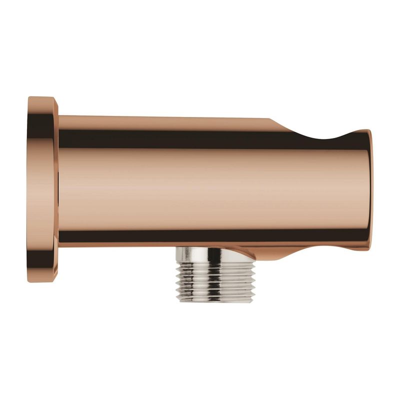 Casa si Gradina - Sanitare - Cazi si cabine de dus - Coloane si seturi de dus - Cot iesire dus Grohe 26658DA0, Rainshower, 1/2'' x 1/2'', suport para, lucios, cupru - Infinity.ro