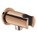 Casa si Gradina - Sanitare - Cazi si cabine de dus - Coloane si seturi de dus - Cot iesire dus Grohe 26658DA0, Rainshower, 1/2'' x 1/2'', suport para, lucios, cupru - Infinity.ro