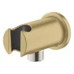 Casa si Gradina - Sanitare - Cazi si cabine de dus - Coloane si seturi de dus - Cot iesire dus Grohe 26658GN0, Rainshower, 1/2'' x 1/2'', suport para, mat, auriu - Infinity.ro
