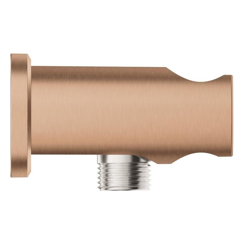 Casa si Gradina - Sanitare - Cazi si cabine de dus - Coloane si seturi de dus - Cot iesire dus Grohe 26658DL0, Rainshower, 1/2'' x 1/2'', suport para, mat, cupru - Infinity.ro