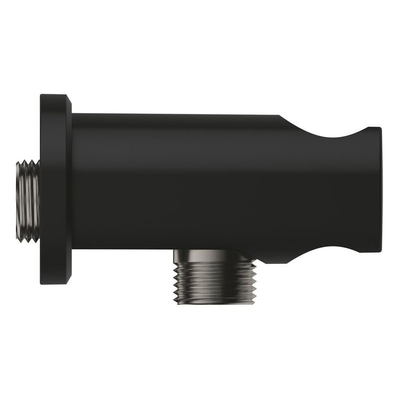 Casa si Gradina - Sanitare - Cazi si cabine de dus - Coloane si seturi de dus - Cot iesire dus Grohe 26658KF0, RainShower, universal, 1/2'' x 1/2'', suport, mat, negru - Infinity.ro