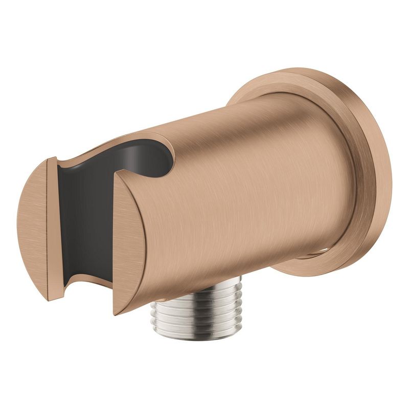 Casa si Gradina - Sanitare - Cazi si cabine de dus - Coloane si seturi de dus - Cot iesire dus Grohe 26658DL0, Rainshower, 1/2'' x 1/2'', suport para, mat, cupru - Infinity.ro