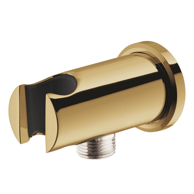 Casa si Gradina - Sanitare - Cazi si cabine de dus - Coloane si seturi de dus - Cot iesire dus Grohe 26658GL0, Rainshower, 1/2'' x 1/2'', suport para, lucios, auriu - Infinity.ro