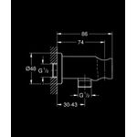 Casa si Gradina - Sanitare - Cazi si cabine de dus - Coloane si seturi de dus - Cot iesire dus Grohe 26658KF0, RainShower, universal, 1/2'' x 1/2'', suport, mat, negru - Infinity.ro