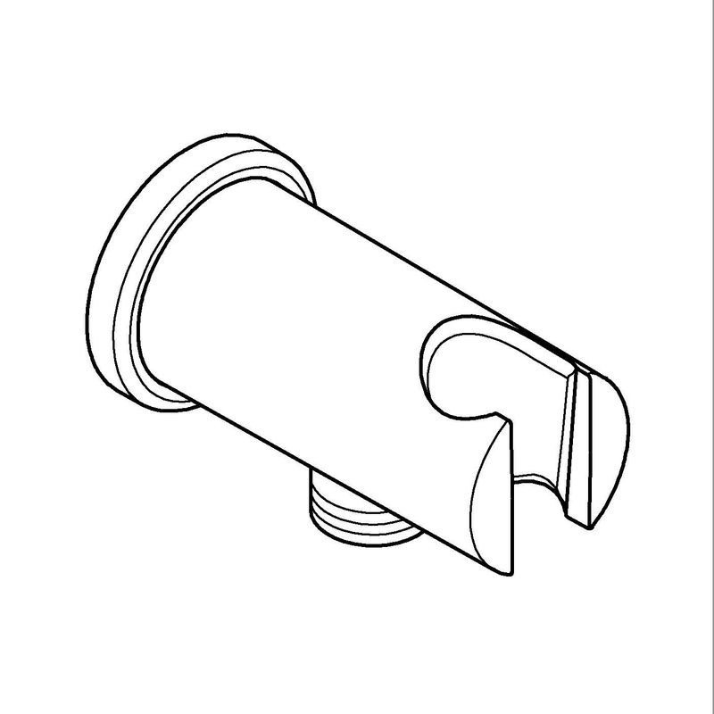 Casa si Gradina - Sanitare - Cazi si cabine de dus - Coloane si seturi de dus - Cot iesire dus Grohe 26658KF0, RainShower, universal, 1/2'' x 1/2'', suport, mat, negru - Infinity.ro