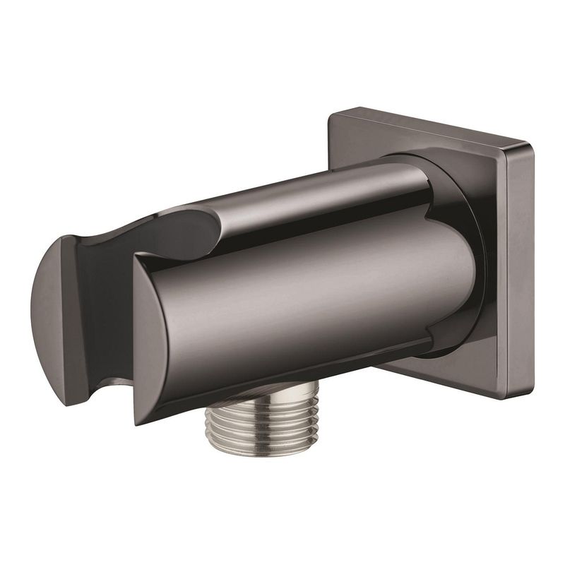 Casa si Gradina - Sanitare - Cazi si cabine de dus - Coloane si seturi de dus - Cot iesire dus Grohe 26659A00, Rainshower SoftSquare, 1/2'' x 1/2'', suport para, lucios, grafit - Infinity.ro