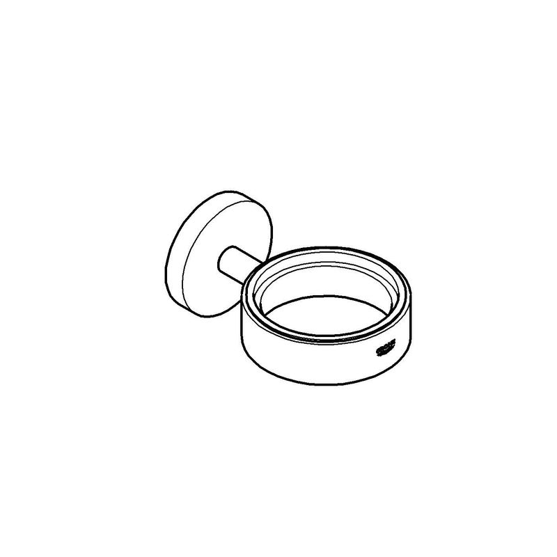 Casa si Gradina - Sanitare - Suporturi si accesorii baie - Dispensere - Suport pahar/dozator Grohe 40369DC1, Essentials, pe perete, metal, mat, otel satinat - Infinity.ro