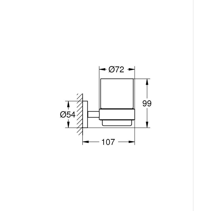 Casa si Gradina - Sanitare - Suporturi si accesorii baie - Dispensere - Suport pahar/dozator Grohe 40369DC1, Essentials, pe perete, metal, mat, otel satinat - Infinity.ro