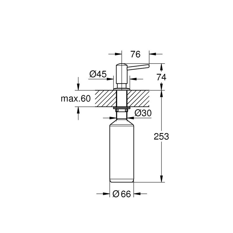 Casa si Gradina - Sanitare - Suporturi si accesorii baie - Dispensere - Dozator bucatarie Grohe 40536DC0, Contemporany, incastrat, 500 ml, mat, otel satinat - Infinity.ro