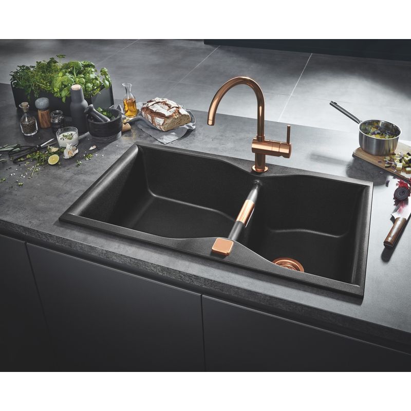 Casa si Gradina - Sanitare - Suporturi si accesorii baie - Dispensere - Dozator sapun bucatarie Grohe 40535DA0, incastrat, 500 ml, lucios, cupru - Infinity.ro