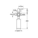 Casa si Gradina - Sanitare - Suporturi si accesorii baie - Dispensere - Dozator sapun bucatarie Grohe 40649DC0, Cube, incastrat, 500 ml, mat, otel satinat - Infinity.ro