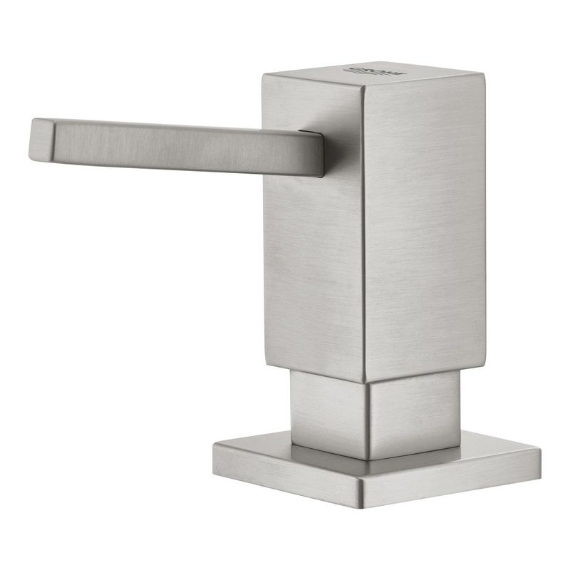 Casa si Gradina - Sanitare - Suporturi si accesorii baie - Dispensere - Dozator sapun bucatarie Grohe 40649DC0, Cube, incastrat, 500 ml, mat, otel satinat - Infinity.ro