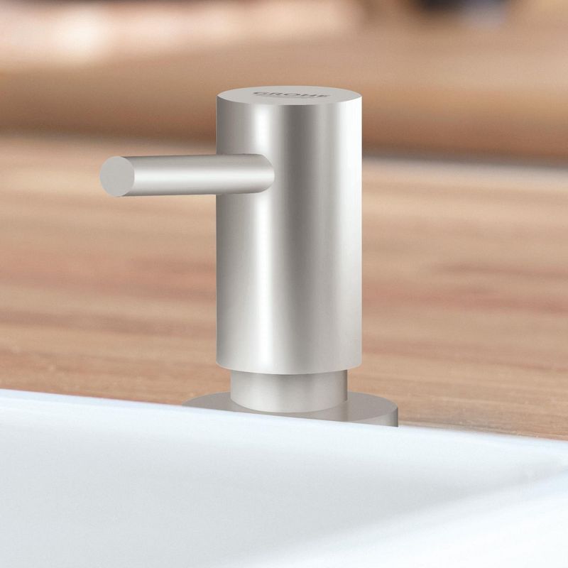 Casa si Gradina - Sanitare - Suporturi si accesorii baie - Dispensere - Dozator sapun bucatarie Grohe 40535DC0, Cosmo, incastrat, 400 ml, mat, otel satinat - Infinity.ro