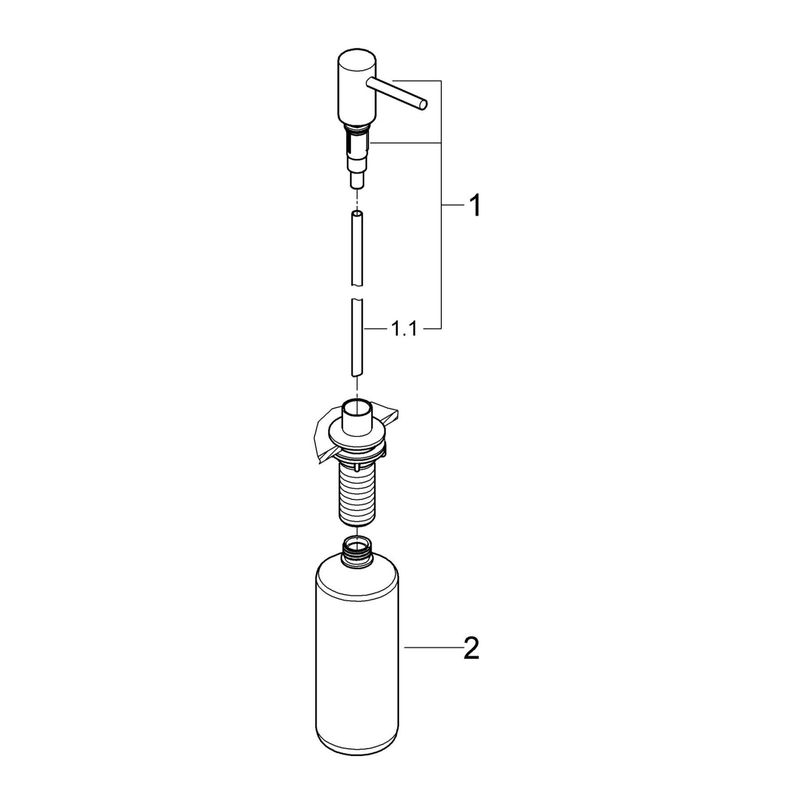 Casa si Gradina - Sanitare - Suporturi si accesorii baie - Dispensere - Dozator sapun bucatarie Grohe 40535DC0, Cosmo, incastrat, 400 ml, mat, otel satinat - Infinity.ro