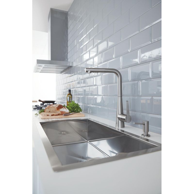 Casa si Gradina - Sanitare - Suporturi si accesorii baie - Dispensere - Dozator sapun bucatarie Grohe 40535DC0, Cosmo, incastrat, 400 ml, mat, otel satinat - Infinity.ro