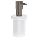 Casa si Gradina - Sanitare - Suporturi si accesorii baie - Dispensere - Dozator sapun Grohe 40394AL1, Essentials, 160 ml, pe suport, metal/sticla, mat, grafit - Infinity.ro