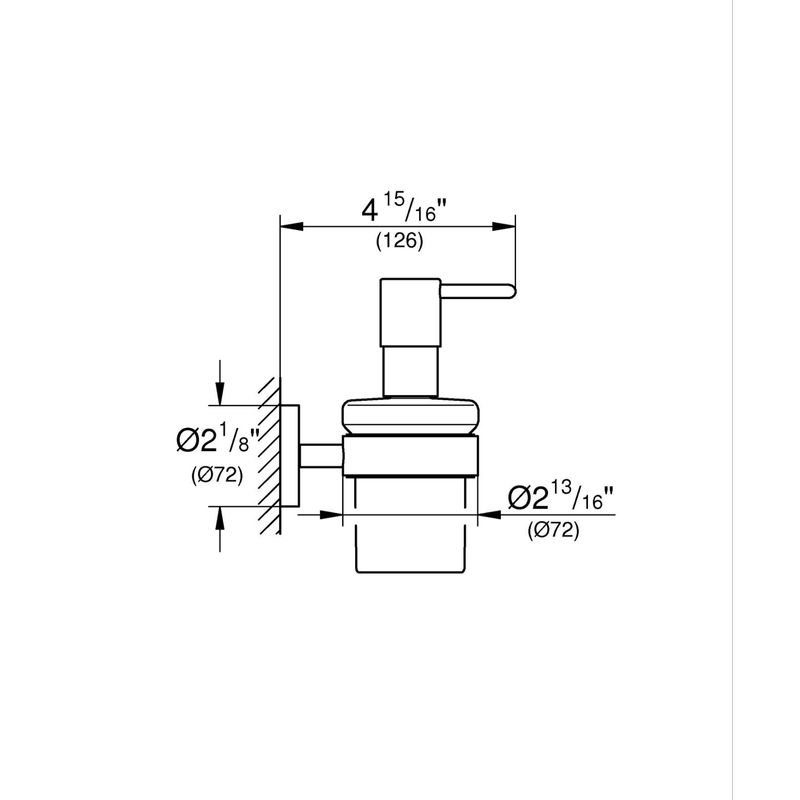 Casa si Gradina - Sanitare - Suporturi si accesorii baie - Dispensere - Dozator sapun Grohe 40448DC1, Essentials, pe perete, 160 ml, sticla/metal, mat, otel satinat - Infinity.ro