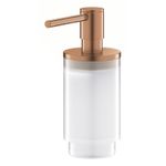 Casa si Gradina - Sanitare - Suporturi si accesorii baie - Dispensere - Dozator sapun Grohe 41028DL0, Selection, pe suport, 130 mm, sticla/metal, mat, cupru - Infinity.ro