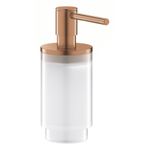 Casa si Gradina - Sanitare - Suporturi si accesorii baie - Dispensere - Dozator sapun Grohe 41028DL0, Selection, pe suport, 130 mm, sticla/metal, mat, cupru - Infinity.ro