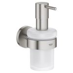 Casa si Gradina - Sanitare - Suporturi si accesorii baie - Dispensere - Dozator sapun Grohe 41195DC0, Start, pe perete, metal, sticla, mat, otel satinat - Infinity.ro
