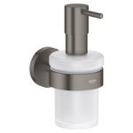 Casa si Gradina - Sanitare - Suporturi si accesorii baie - Dispensere - Dozator sapun Grohe 41195AL0, Start, aparent, 160 ml, metal/sticla, mat, grafit - Infinity.ro