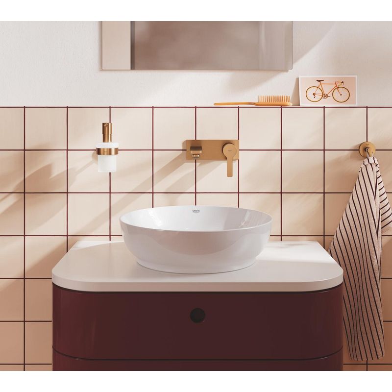 Casa si Gradina - Sanitare - Suporturi si accesorii baie - Dispensere - Dozator sapun Grohe 41195DL0, Start, aparent, 160 ml, metal/sticla, mat, cupru - Infinity.ro