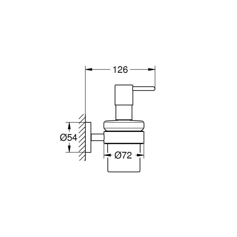 Casa si Gradina - Sanitare - Suporturi si accesorii baie - Dispensere - Dozator sapun Grohe 41195DC0, Start, pe perete, metal, sticla, mat, otel satinat - Infinity.ro