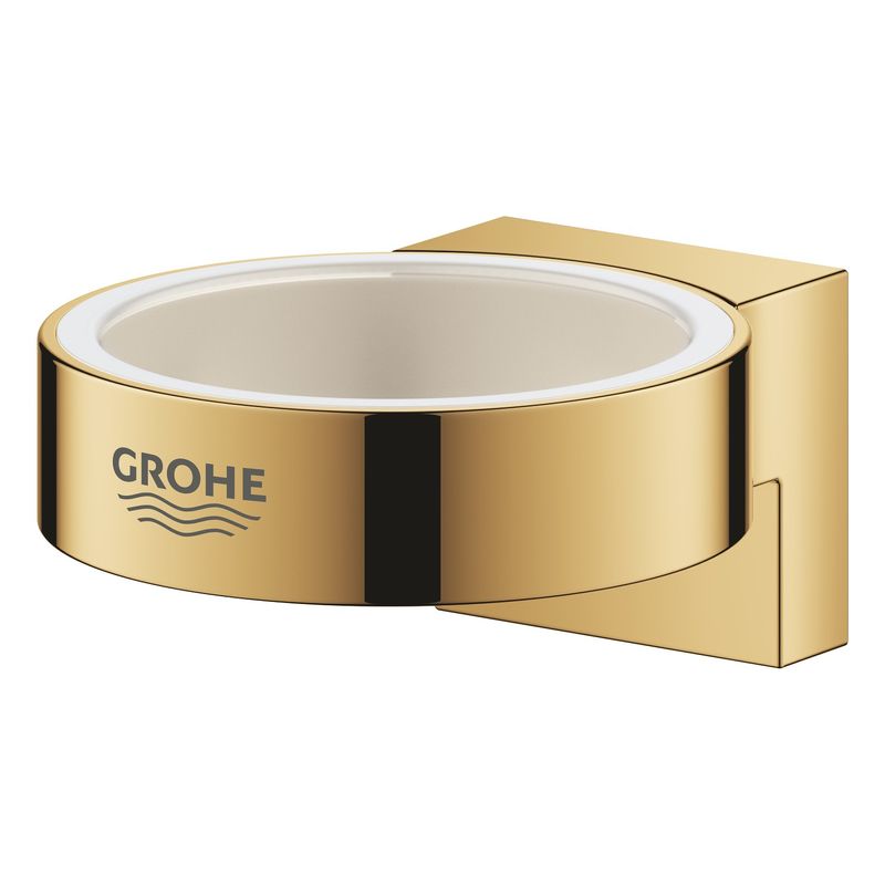 Casa si Gradina - Sanitare - Suporturi si accesorii baie - Dispensere - Suport Grohe 41027GL0, Selection, pe perete, pentru pahar/dozator, metal, lucios, auriu - Infinity.ro