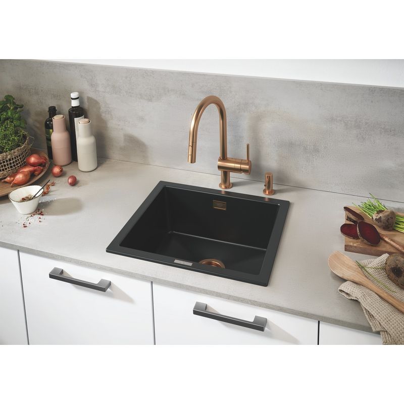 Casa si Gradina - Sanitare - Suporturi si accesorii baie - Dispensere - Dozator sapun bucatarie Grohe 40535DL0, incastrat, 500 ml, mat, cupru - Infinity.ro
