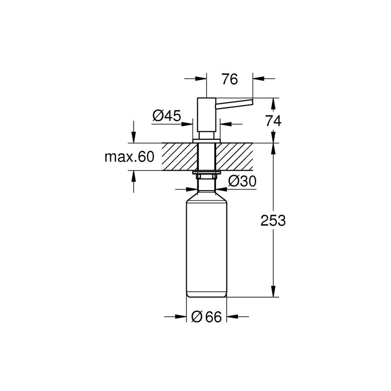 Casa si Gradina - Sanitare - Suporturi si accesorii baie - Dispensere - Dozator sapun bucatarie Grohe 40535DL0, incastrat, 500 ml, mat, cupru - Infinity.ro