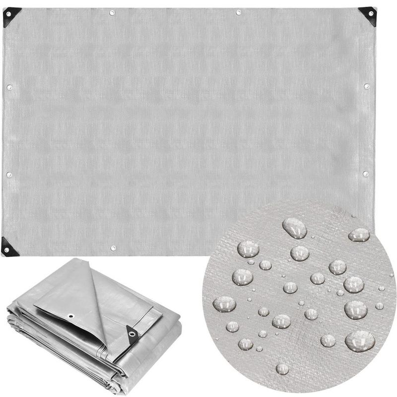 Casa si Gradina - Gradina si terasa - Mobilier exterior - Accesorii pentru gradina - Prelata din polietilena impermeabila laminata, 210g/m2, 2x4m, gri - Infinity.ro