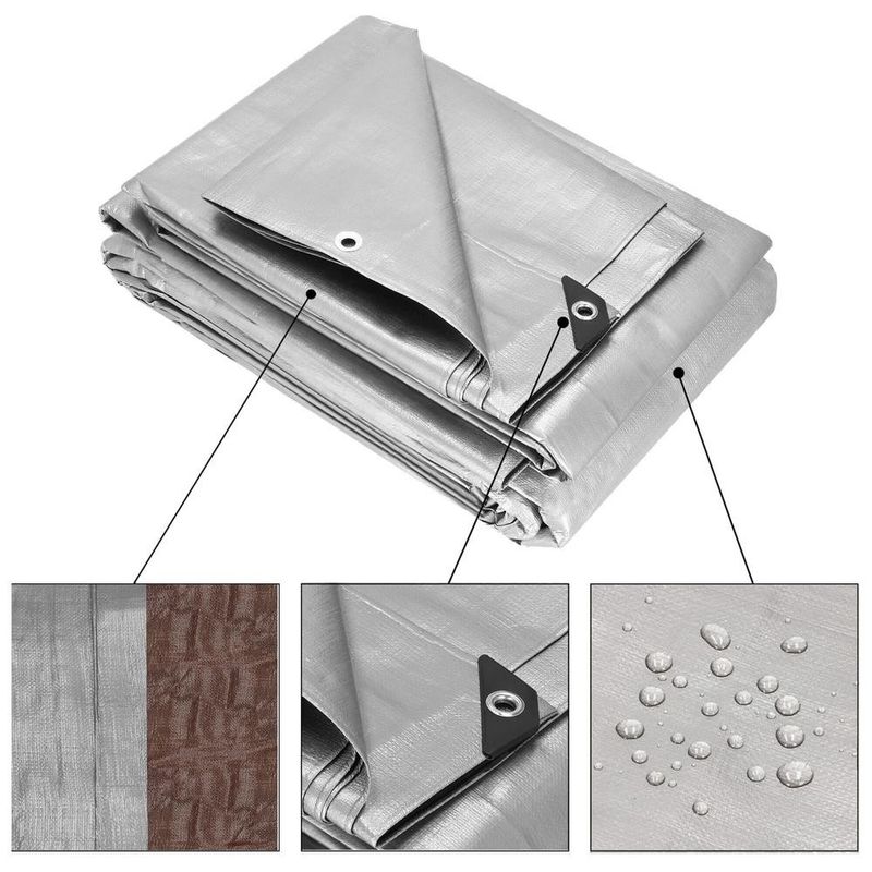 Casa si Gradina - Gradina si terasa - Mobilier exterior - Accesorii pentru gradina - Prelata din polietilena impermeabila laminata, 210g/m2, 2x4m, gri - Infinity.ro