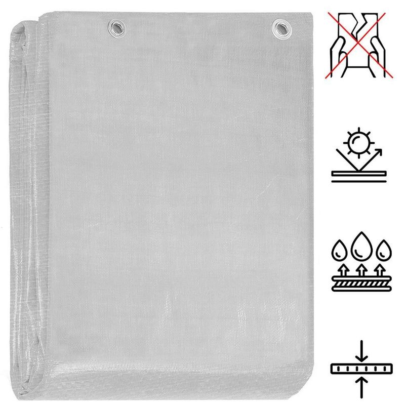 Casa si Gradina - Gradina si terasa - Mobilier exterior - Accesorii pentru gradina - Prelata din polietilena impermeabila laminata, 270g/m2, 6x8m, gri - Infinity.ro