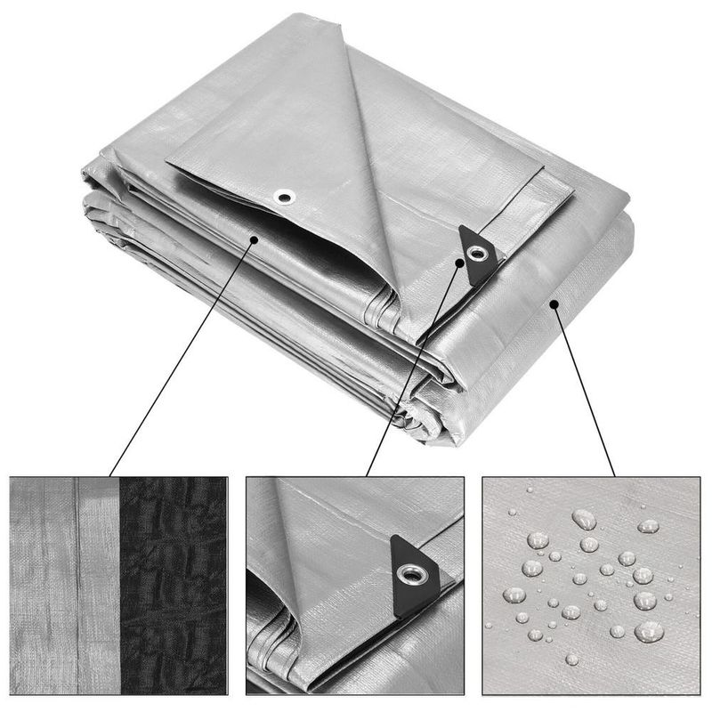 Casa si Gradina - Gradina si terasa - Mobilier exterior - Accesorii pentru gradina - Prelata din polietilena impermeabila laminata, 270g/m2, 6x8m, gri - Infinity.ro