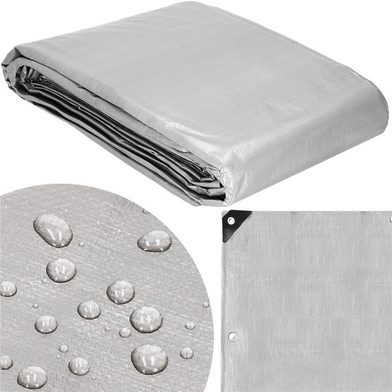 Casa si Gradina - Gradina si terasa - Mobilier exterior - Accesorii pentru gradina - Prelata din polietilena impermeabila laminata, 270g/m2, 6x8m, gri - Infinity.ro