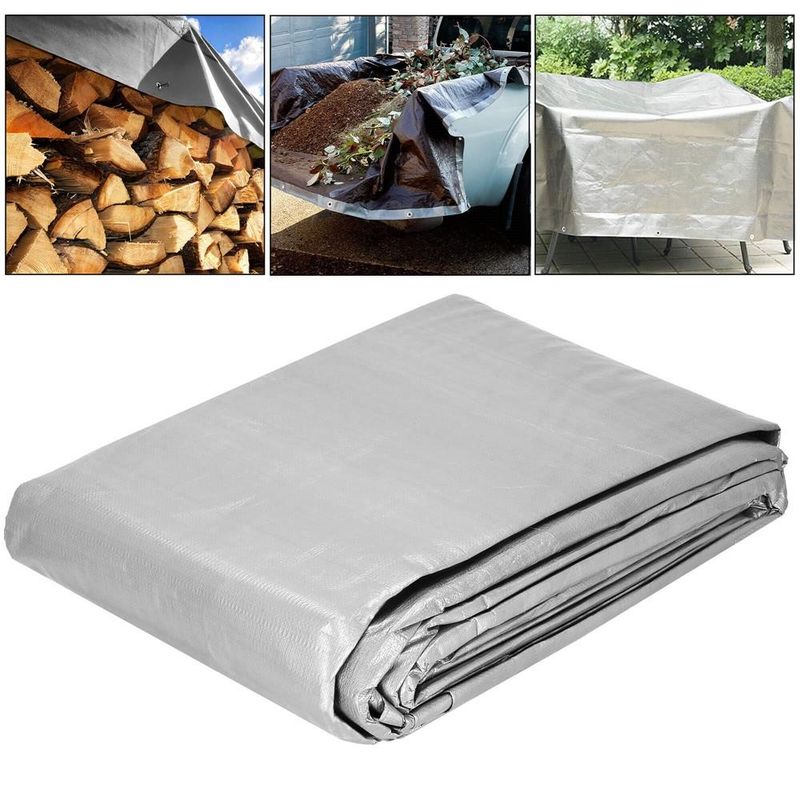Casa si Gradina - Gradina si terasa - Mobilier exterior - Accesorii pentru gradina - Prelata din polietilena impermeabila laminata, 270g/m2, 6x8m, gri - Infinity.ro