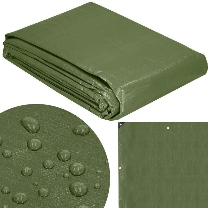 Casa si Gradina - Gradina si terasa - Mobilier exterior - Accesorii pentru gradina - Prelata din polietilena impermeabila laminata, 100g/m2, 4x5 m, verde - Infinity.ro